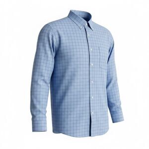 EUC -Mens Van Heusen Dress Shirt Blue Button Up Nailhead Pin Point -Size XL